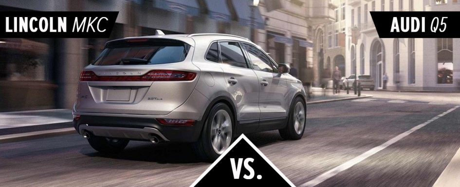 The 2018 Lincoln MKC driving down the street.